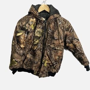 WFS Element Gear Kids Camo Hooded Bomber Jacket Burly Camo Tan WK101-Y-409 Mediu